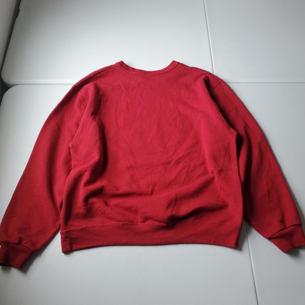 Cardinal Christmas Sweatshirt Womens XL Red Winter Bird Graphic Fleece Crewneck - Picture 3 of 7